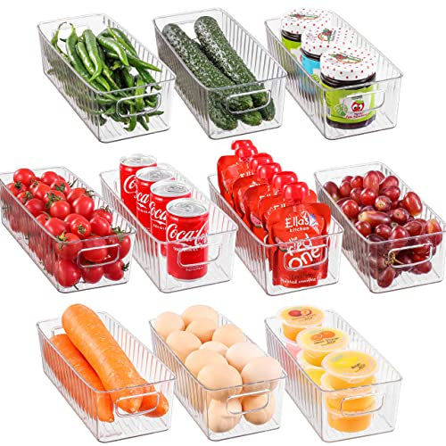 HNNJCK 10er Set Kühlschrank Organizer - BPA Free, Küche Aufbewahrung & Organisation, Fridge Organizer Ordnungssystem für Kitchen, Pantry, Schränke, Gefrierschrank, Obst, Büro, Badezimmer