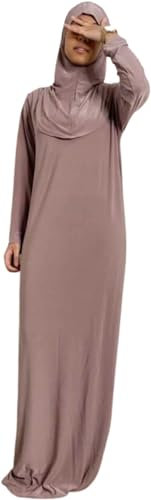 Box for sister – Robe de Prière pour Femme – Tenue avec Abaya Musulmane – Robe et Voile Hijab intégré – Style Traditionnel Musulman - Qualité Premium - Rose Vieilli