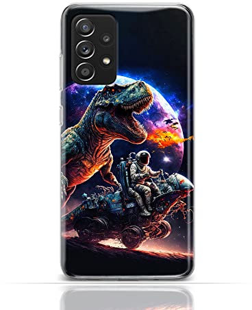 Hülle für Samsung Galaxy S7 Handyhülle Schutzhülle aus weichem Silikon TPU Softcase mit Motiv 3522 T-Rex Astronaut im Weltall