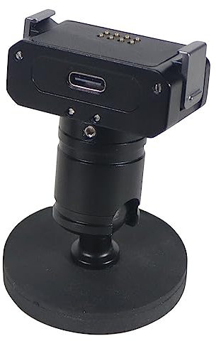 NovelGoal Magnetische Ladestation, faltbare Stativhalterung, 6,35 mm (1/4 Zoll), Netzteil, kompatibel mit DJI Action 2 Auto-Motorradhelm-Halterung (Auto magnetisch)