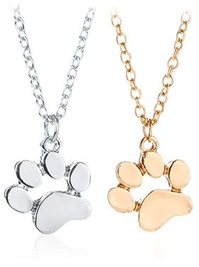 JOCXZI Halskette mit Katzenkralle, Katze und Panda (Gold + Silber) – niedliche Halskette, Hunde- und Katzenpfoten-Halskette, Pfotenabdruck-Anhängerkette, Haustier-Hunde- oder Katzen-Gedenkhalskette