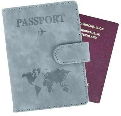 Minicloss Reisepass-Hülle: Travel Wallet mit RFID-Blocker, tragbare Tasche für Kreditkarten, Ausweise und Reisedokumente - für Damen und Herren