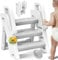 KIDIZ® Tritthocker für Kinder Trittleiter Klappbar mit 3 Stufen | Faltbarer Lern-Turm ab 18 Monaten bis 6 Jahren | Robust | Sicherer & Stabiler Trittschemel | Höhenverstellbar rutschfest Hellgrau