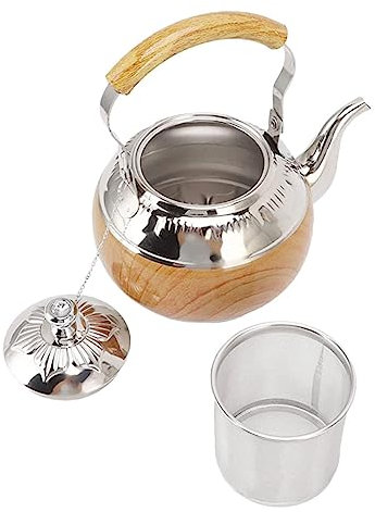 Teiera in acciaio inossidabile Teiera piccola Teiere Teiere per tè sfuso Teiera con infusore Teiere per piano cottura Bollitore per tè Teiera vintage Fornello a gas Bollitore per ufficio in metallo