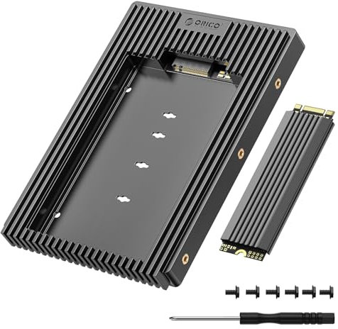 ORICO NGFF to 3.5 Inch HDD SSD Mounting Bracket, 6Gbps High-Speed Transmission, M.2 NGFF to SATA 3.0 Hard Drive Adapter, Support M.2 SATA B+M Key 2230 2242 2260 2280 SSD - D2NS