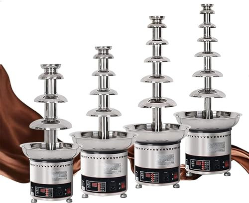 Fontaines à Chocolat, Fontaine à Chocolat électrique à 4/5/6/7 Niveaux, Machine à Fondre en Cascade pour fondue en Acier Inoxydable pour la Cuisine Commerciale, Domestique, Mariage, annivers