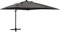 heybb Ampelschirm mit Mast und LED Anthrazit 300 cm Sonnenschirm Balkon Ampelschirm Windsicherung Sonnenschutz Terrasse