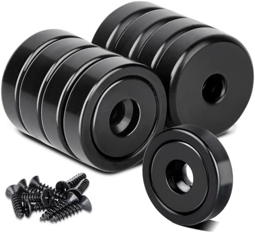 OCEUMAOA Magnet 20mm Neodym Magnete Extra Stark mit Loch 10kg Magnet zum Anschrauben Starke Magnete zum Schrauben Topfmagnet für Werkstatteinrichtung 8 Stück Schwarz