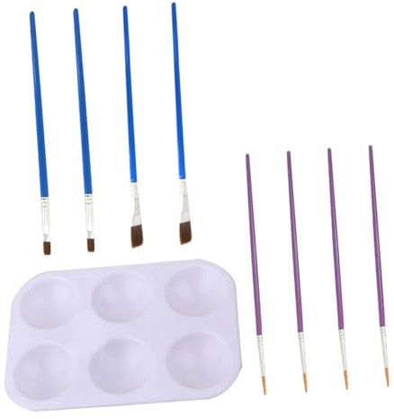 GLSTOY 9pcs Brush Palette for Building Models Large Small Paint Brushes for Coloring Models and Diy Crafts Hobby Modeling Tools