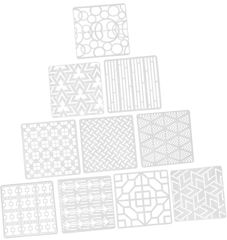 SEWOART 16stücke Geometrische Malvorlagen Teilig Wiederverwendbare Schablonen Aus Kunststoff Für Kreative -projekte Geeignet Für Wände Und Mehr Mit Glatten Oberflächen Und Sicheren