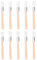 10Pcs Small Paint Brush Flat Paint Brushes Artist Craft Paint Brushes Watercolor, Small Wood Paint Brush Bulk Art Detail Oil Brush for Kid Adult(5.5 x 0.6 Inch) (White)