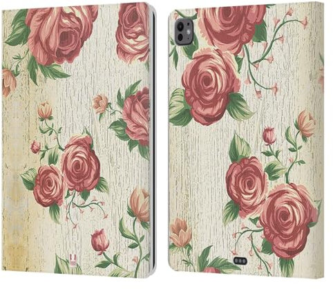 Head Case Designs Roses Charme de Pays Étui Portefeuille en Cuir Compatible avec Apple iPad Pro 13 M4 2024