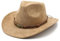 HIQIU Unisex Breite Krempe Panama Westernhut Wildleder Cowboyhut Ethnischer Stil Cowgirl-Hut mit Seildekoration für Damen und Herren (DE/NL/SE/PL, Alphanumerisch, Einheitsgröße, M, B1# Kamel)
