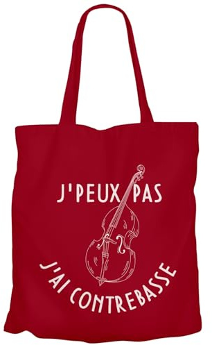 Fabulous Tote Bag Sac Shopping en Toile - J'Peux Pas J'ai Contrebasse Jazz Classique Musique Instrument