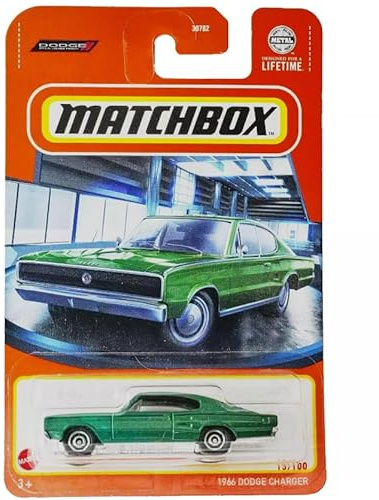Matchbox 1966 Dodge Charger Green 1:64 Scale Die-Cast, 13/100
