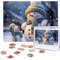 Puzzle 500 Teile Holzpuzzle Winter Schneemann Fotopuzzle Personalisiertes Bildpuzzle für Erwachsene Benutzerdefinierte Puzzles Herausfordernde Puzzles für Familie Hochzeitsgeschenk