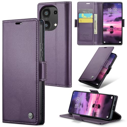 Rerzoiro Cover per Xiaomi Redmi Note 13 Pro 4G Custodia Portafoglio [Blocco RFID] Premium Pelle PU Wallet Case Flip Libro con Porta Carte Slot Supporto Flip Case per Xiaomi Redmi Note 13 Pro 4G, Viola