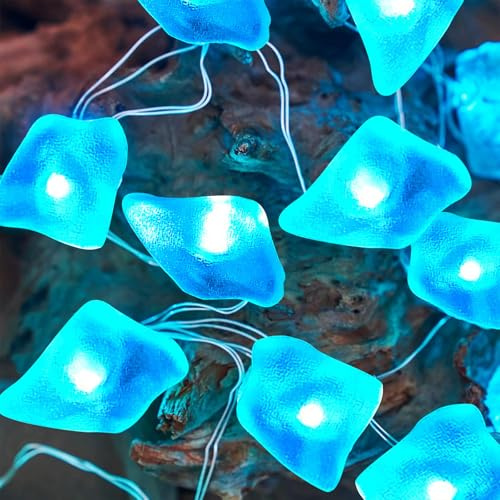 Sunshine smile Lichterkette Meerestiere,3M 30LED Lichterkette Steine,Lichterkette Kinderzimmer,Lichterkette Kinderzimmer Junge,Lichterkette Batterie Meer,Lichterkette Fenster Innen