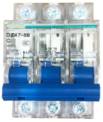 TJXADNEV Interrupteur à air Transparent 3p, disjoncteur 32a, Petit disjoncteur 63a, triphasé, 3 interrupteurs, DZ47-60(32A)