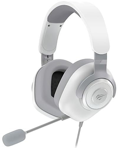 Cuffie Gaming Over-Ear con Microfono Rimovibile, Cuffie con Driver da 50mm, Design Ergonomico, Cuffie Gaming Cablate con Suono Stereo per PS4, Xbox, PC, Console-Bianco