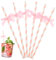 CIYODO 60Pièces Pailles Papier Décoratives à Nœud pour Anniversaires Pailles Colorées pour Décoration de Gâteaux Cocktails