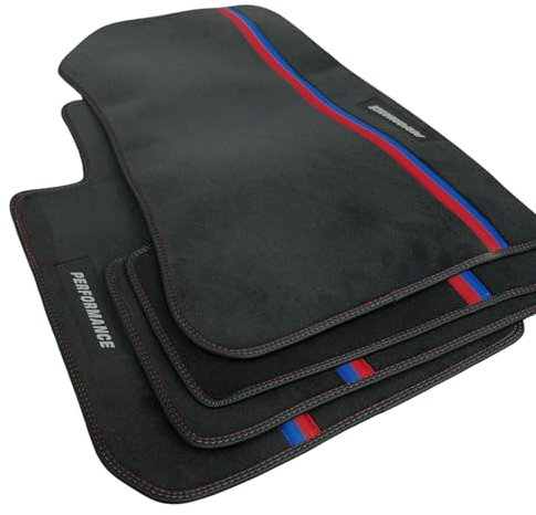 Maßgeschneidert Autofußmatten für BMW İ5er G60/G61 2023-2025 | Veloursmatten 4-teilig Autoteppich Original Qualität Premium Doppelnaht (Modell 1)