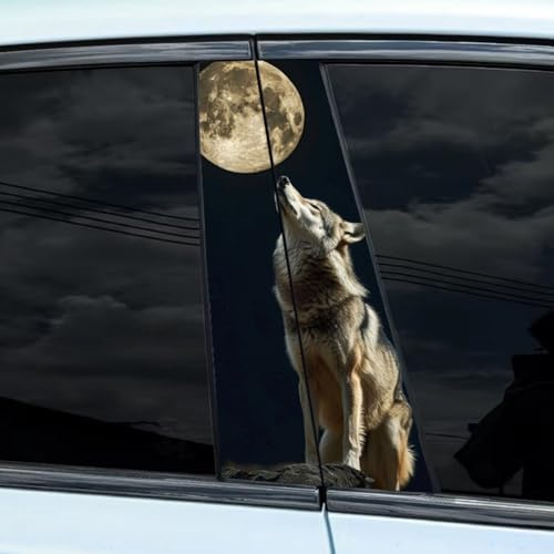 Wolf 2 Stück Auto B-Säule Aufkleber Autoaufkleber Car Sticker B Pillar Schutzfolie Selbstklebende Autozubehör Für Türsäulen Langlebiges (car sticker3,50x25cm)
