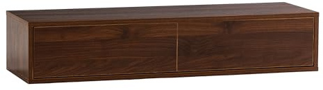 HOMN LIVING Console Suspendue pour entrée Auri 2 tiroirs Couleur Noyer, 100 cm (Largeur) 30 cm (Profondeur) 20 cm (Hauteur)