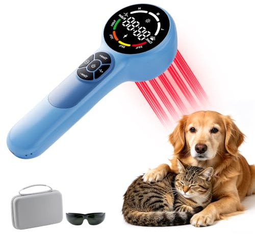 8x808nm 16x650nm Therapie Lasergerät für Hunde Haustiere Kaltlaser therapiegerät 5200-mAh-Akku mit Magnetabdeckung Kaltes Rotlicht Wiederaufladbar Katze Tier Pferd Gelenk und Muskelschmerzlinderung