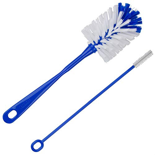 Camelbak Chute Bottle Cleaning Brush Kit - White/Blue/Water Vessel Stainless Steel Plastic Flask Cleaner Tube Brushes Clean Wash Reservoir Bladder Drink Canteen Antidote Eddy Camelback Dirt Grime