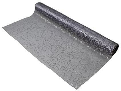 GMMH Tischläufer 50 cm Breit, 5 m Lang, Tischband und Tischdekoration für Party, Geburtstage, Hochzeiten, Taufe (Silber)