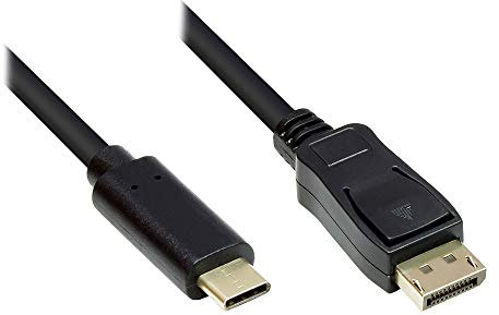 Good Connections Adapterkabel - USB-C Stecker an Displayport 1.2 / DP 1.2 Stecker - 4K / UHD @60Hz - KUPFERLEITER - 5 m - schwarz GC-M0108