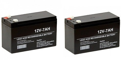 Lot de 2 batteries au plomb rechargeables 12 V, 7 Ah, 20HR pour alarmes antivol, lampes d'urgence, jouets Peg Perego de 2,2 Ah / 7,5 Ah