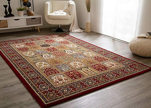 Steffensmeier Wohnzimmerteppich Classical Quality | Wohnzimmer | Beste Qualität | Orientalisch | Rot Felder, Größe: 200x290 cm