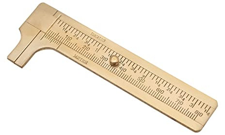 FTVOGUE Messschieber Messing Schieblehre Lineal Messwerkzeug Mini-Taschenlineal Doppel-Skalen mm/Zoll(80mm)