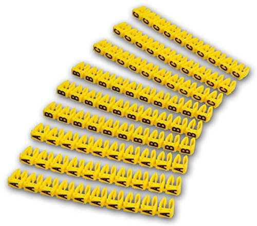MC POWER - Kabelmarker Kabelmarkierer Clips (Kabel bis 6mm, Buchstaben A, B, C)