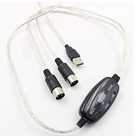 VOANZO USB to MIDI Cable Converter 2 in 1 PC to Synthesizer Music Studio Keyboard Interface Wire Plug Controller Adapter Cord 16 Channels Supports Computer Laptop Windows and Mac