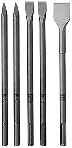 Duss Meißelhammer Set 5-teilig (2x Spitzmeißel, 2x Flachmeißel, 1x Spatmeißel, Länge 400 mm, für Abbruchhammer / Meißelhammer) SDXM1