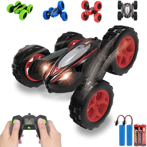 Pup Go 360° Spins Flips RC Stunt Car - Doppelseitiges 4WD Hochgeschwindigkeits 2.4GHz Fernbedienungs Rennwagenspielzeug für Kinder, 360-Grad Rollrotation mit LED Lichtern, Geschenk Jungen ab 3 Jahren