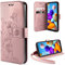 ivencase Handyhülle Kompatibel mit Galaxy A21s Hülle Flip Lederhülle, Handyhülle Book Case PU Leder Tasche Case und Magnet Kartenfach Schutzhülle (Pink)