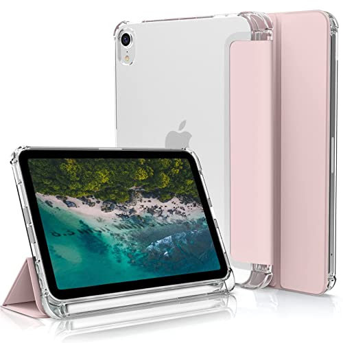 ZOYU Coque iPad Air 10.9 Pouces, Étui pour iPad Air 5 Génération 2022/iPad Air 4e Génération 2020 Coque, Réveil/Veille Automatique, Smart Case Fine et Transparente pour iPad Air 10.9, Rose