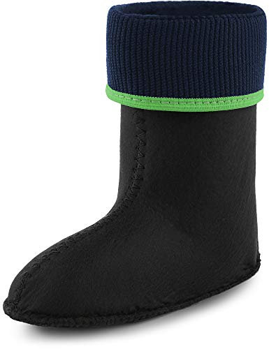 Ladeheid Kinder Mädchen Jungen Wärmende Stiefelsocken für Gummistiefel Innenschuh KL058 (Smaragdgrün, 25 EU)