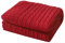 Zoomlie Große 100% Baumwolle blau gestrickte Überwurfdecke 180 x 200 cm warm waschbar langlebig Couch Überwurf für Sofa Sofa Bett weiche Decken für Doppelbett (rot, 120 x 180 cm)