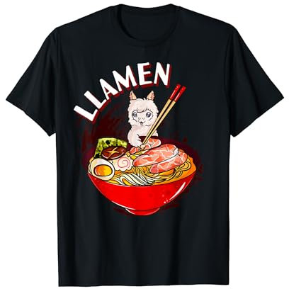 Ramen Bowl & Llama con palillos Camiseta