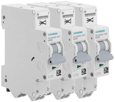 Lot de 3 disjoncteurs Auto P+N 20A