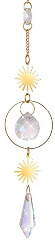 Cobee Colgantes de Cristal de Prisma arcoíris atrapasol para Ventana Prisma Ventana Fabricante de arcoíris con Cadena Cristal curativo de Chakra atrapasol Interior Exterior hogar jardín decoración