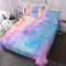 BlessLiving Single Bed Sets for Girls Pastel Duvet Cover Set 3-Piece Ombre Bedding Cute Marble Pattern for Kids Teens, Pastel Pink Blue and Purple, 1 Duvet Cover & 2 Pillowcase (Single)