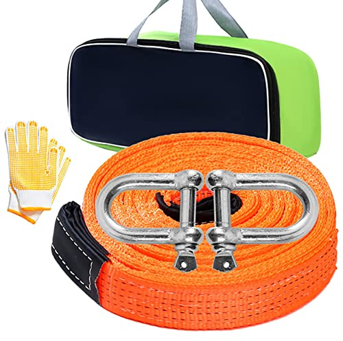 Sangle De Remorquage Sangle De Récupération Kit De Récupération Tout-Terrain, Corde De Remorquage Robuste Avec Manilles À Anneau En D 3/4 Et Sac De Rangement, Sangles De Remorquage,12t,5m/16.4ft