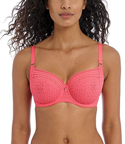Freya Viva Lace Side Support Bra Sunkissed Coral Pink 34E