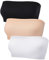Geyoga 3 Pcs Bandeau Bra Strapless Bra Soft Ladies Boobtube Tops Stretchy Non Padded Crop Top Tube Top Seamless Bralettes for Women Black, White, Beige